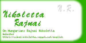 nikoletta rajnai business card